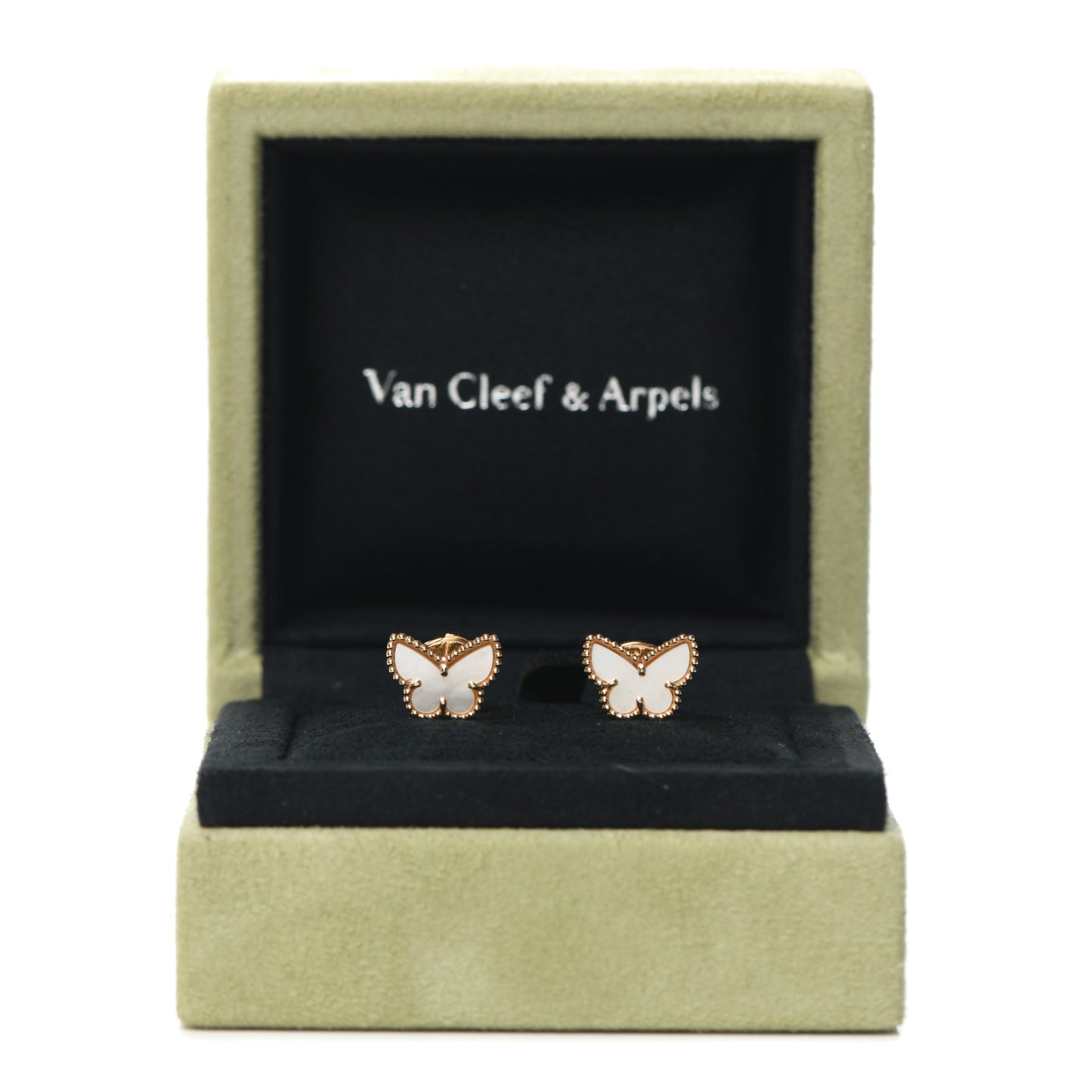 18K Yellow Gold Mother of Pearl Sweet Alhambra Butterfly Earrings
