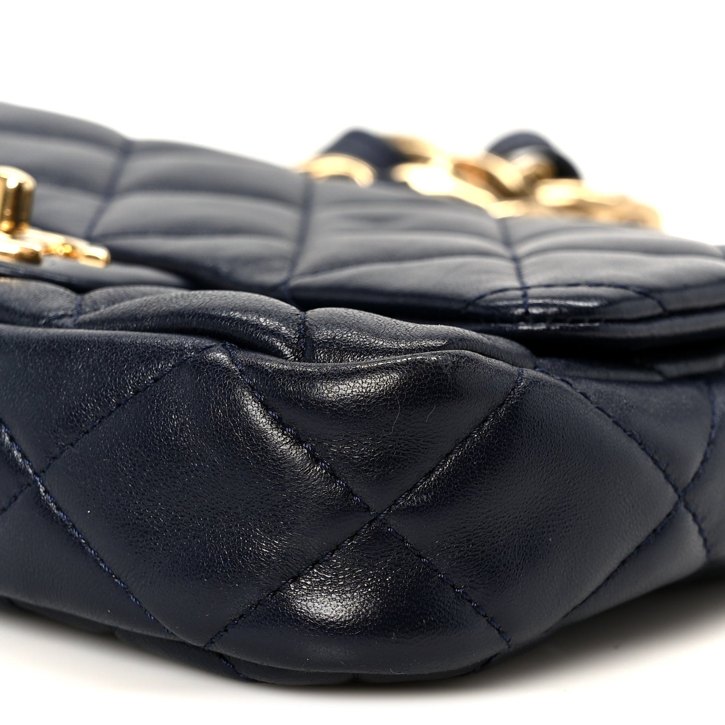 Lambskin Quilted Small Funky Town Flap Blue