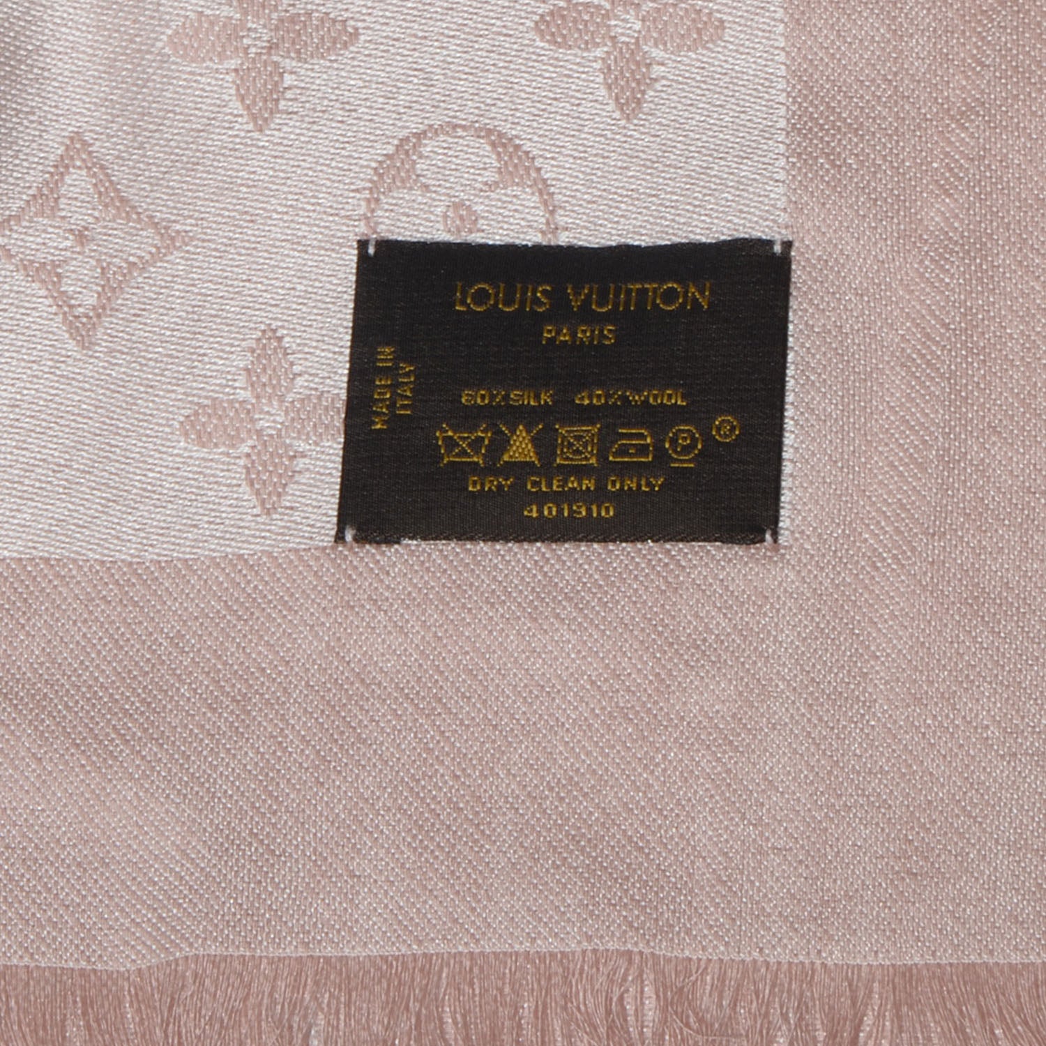 Louis Vuitton Silk Wool Monogram Denim Shawl Rose 5 of 5