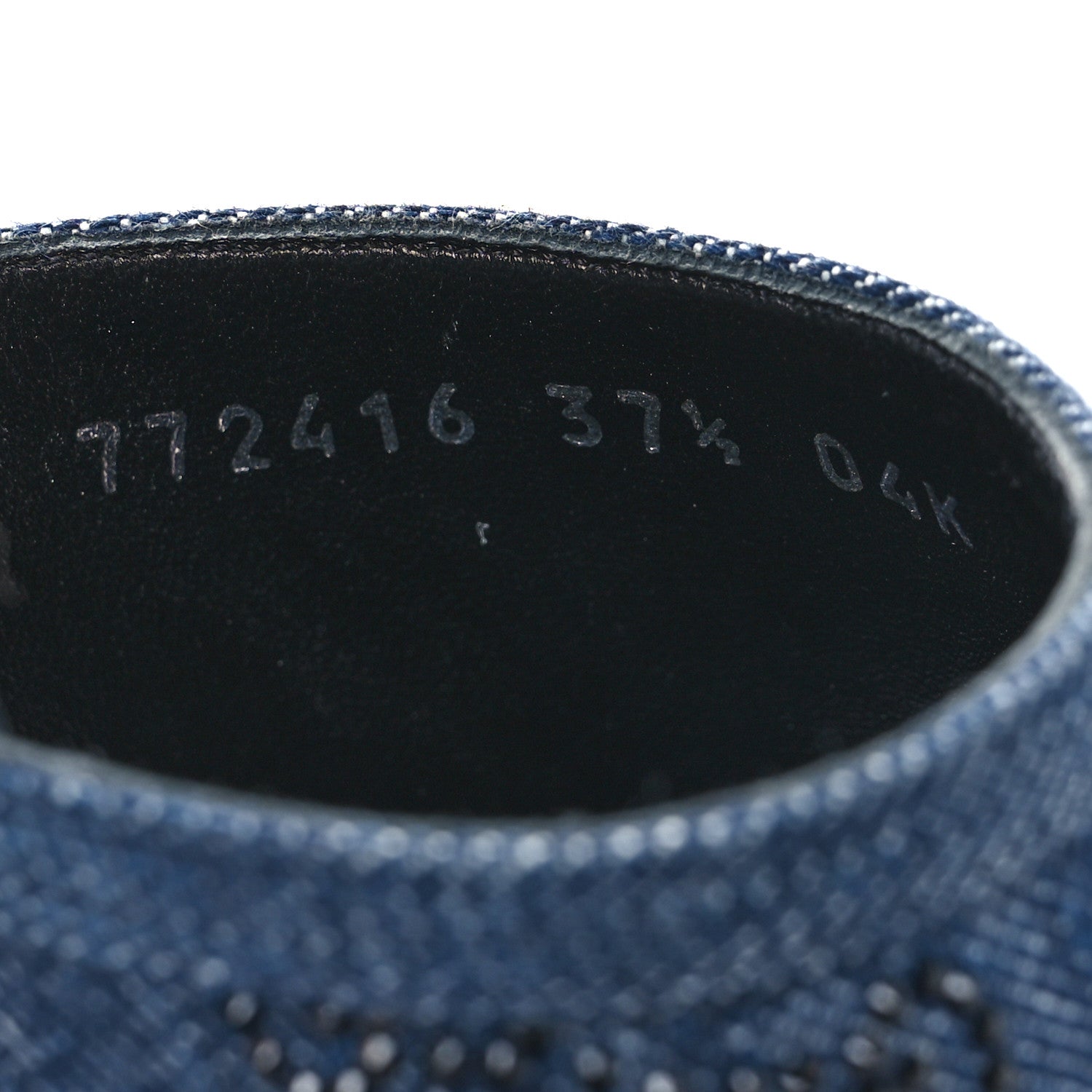 Gucci Denim Crystal GG Monogram Mules 37.5 Blue 10 of 11