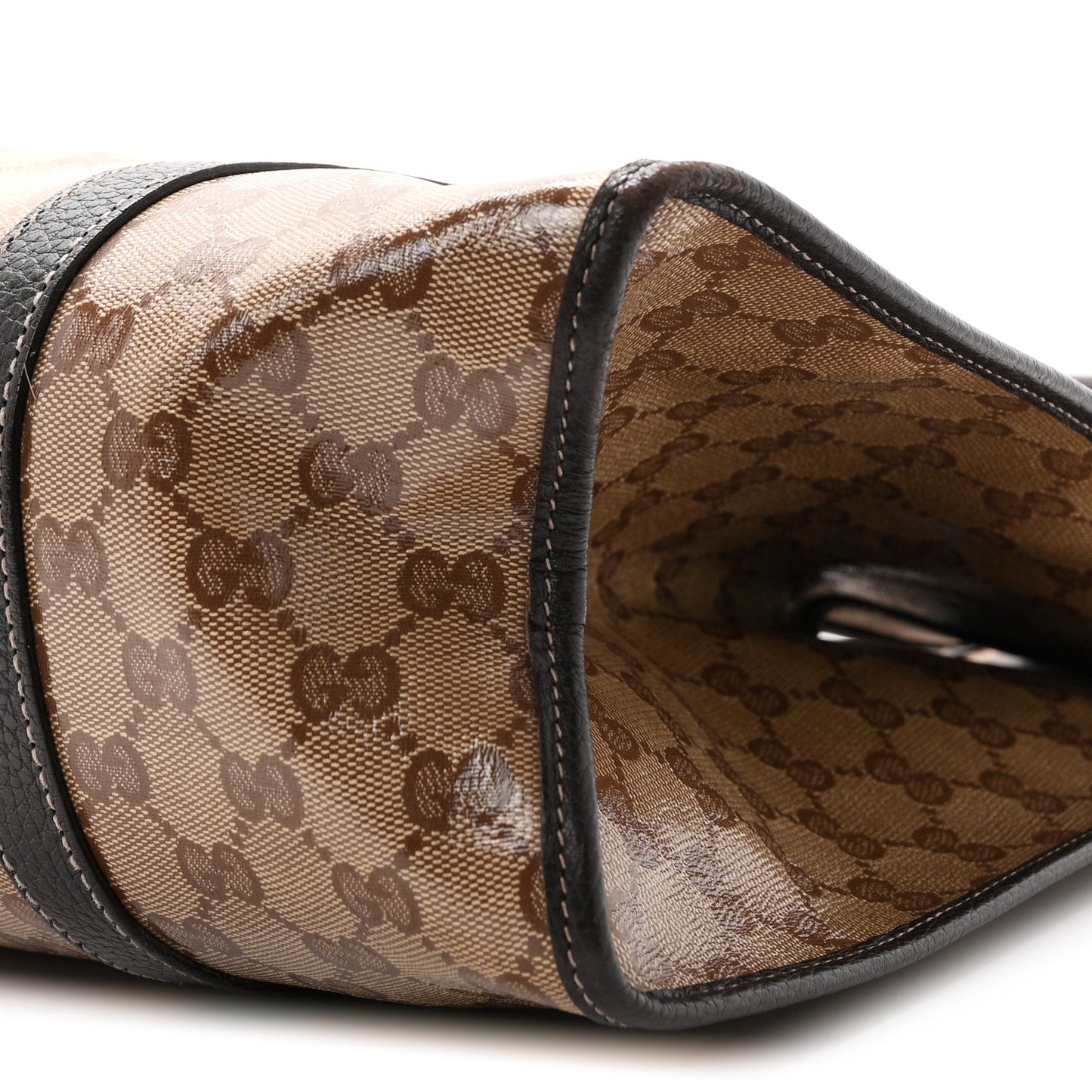 Crystal Monogram Dollar Calfskin Medium Joy Shoulder Bag Beige Ebony Testa Di Moro