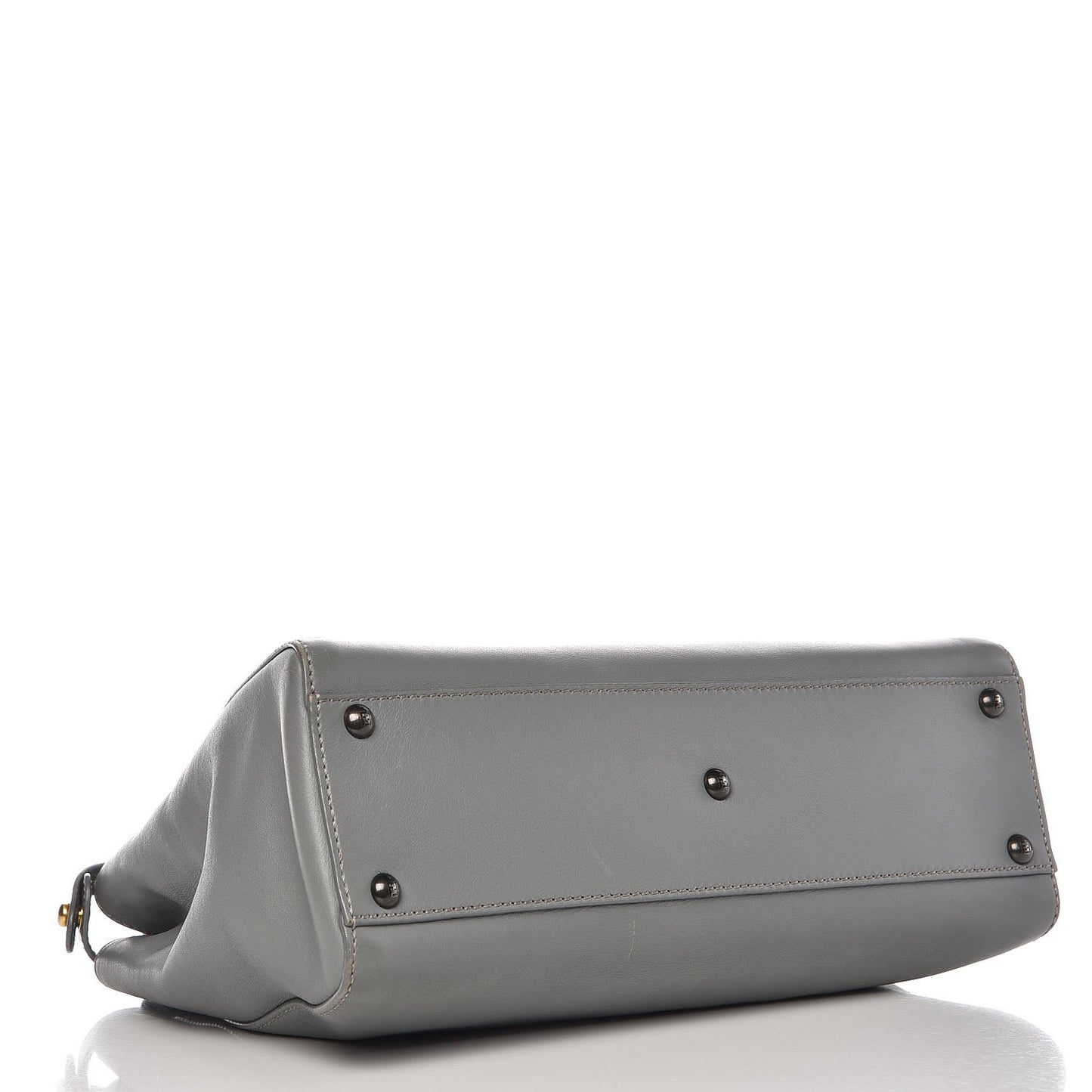 Vitello Suede Medium Peekaboo Iconic Satchel Grigio Chiaro