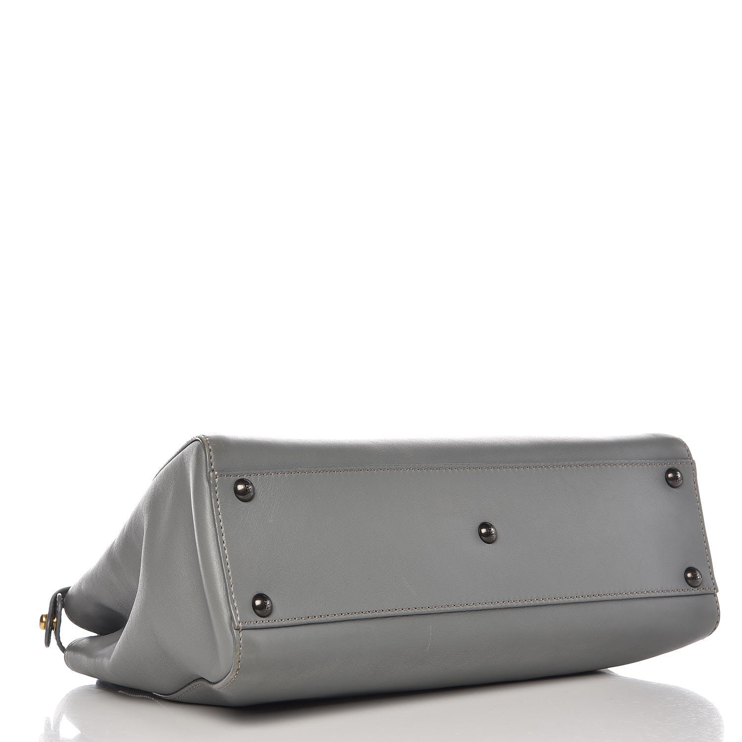 Fendi Vitello Suede Medium Peekaboo Iconic Satchel Grigio Chiaro 4 of 12