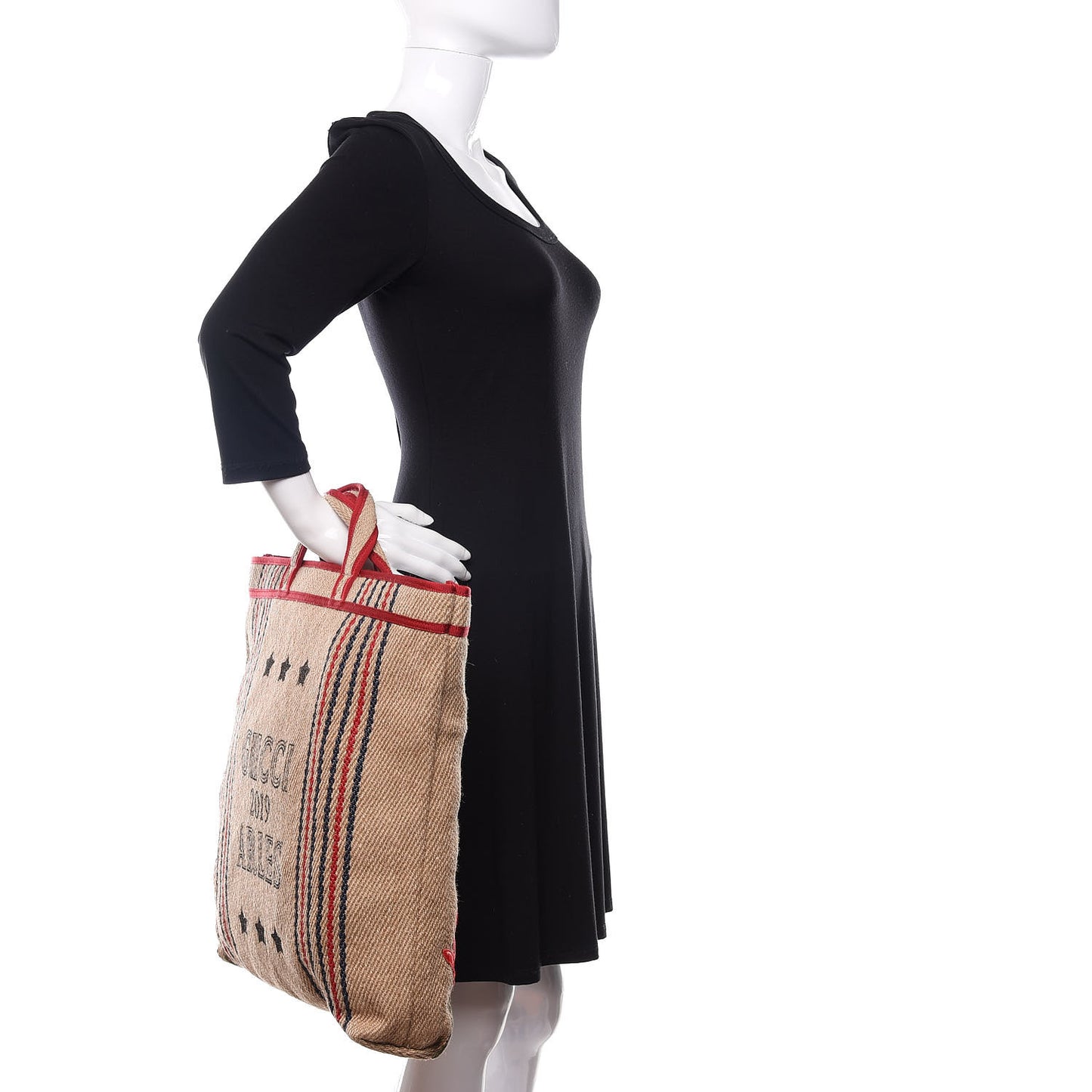 Straw Juta Printed Arles Tote Beige