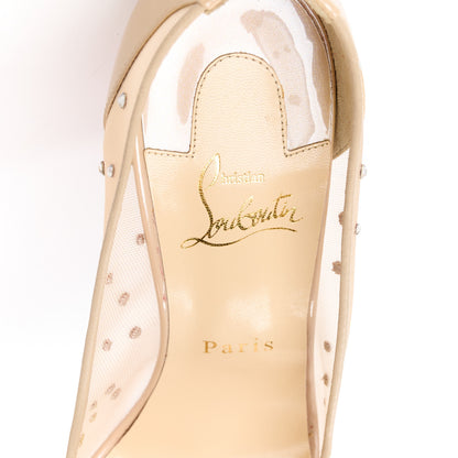 Christian Louboutin Suede Lame Crystal Strass Follies 100 Pumps  39 Light Silk 7 of 9
