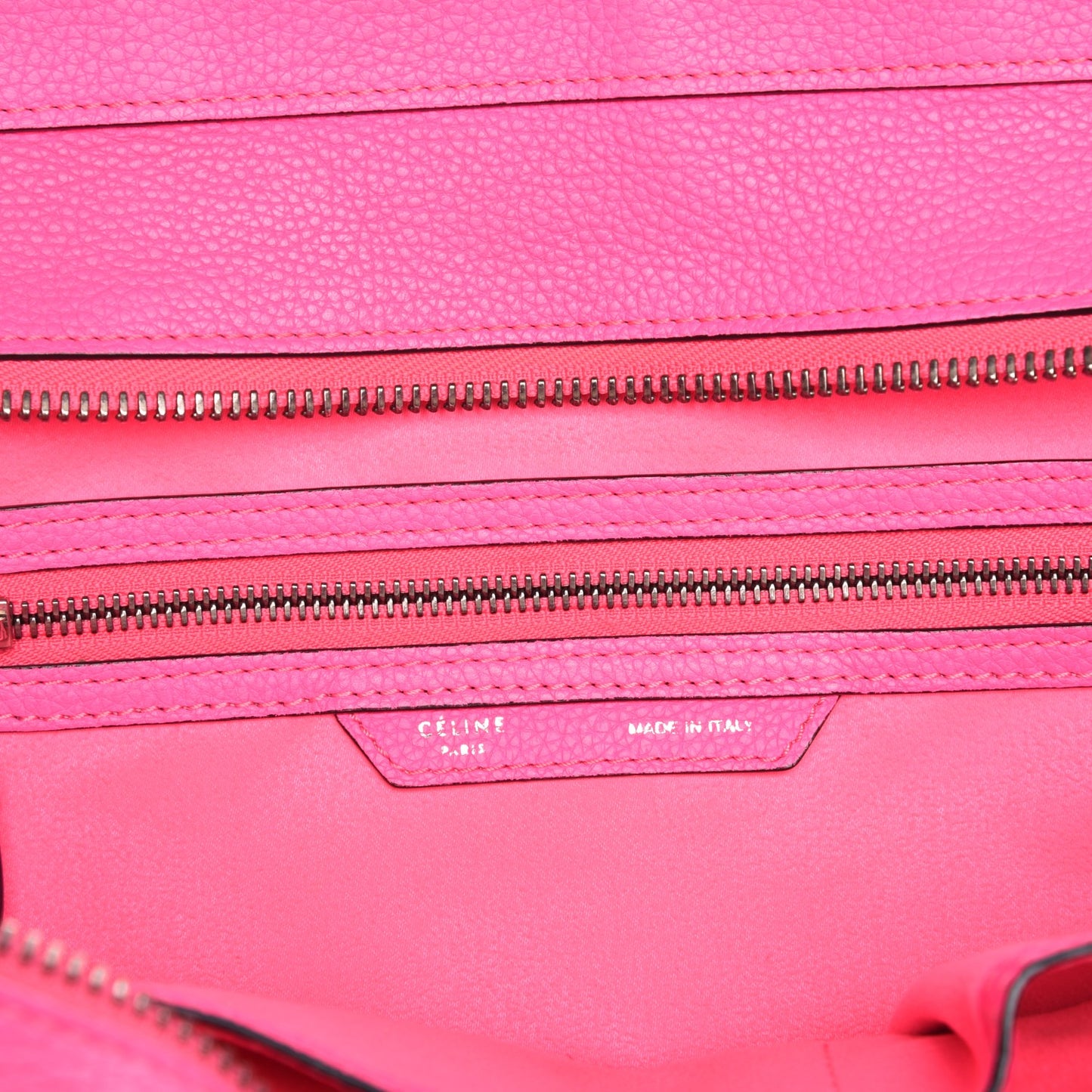 Drummed Calfskin Mini Luggage Fluo Pink