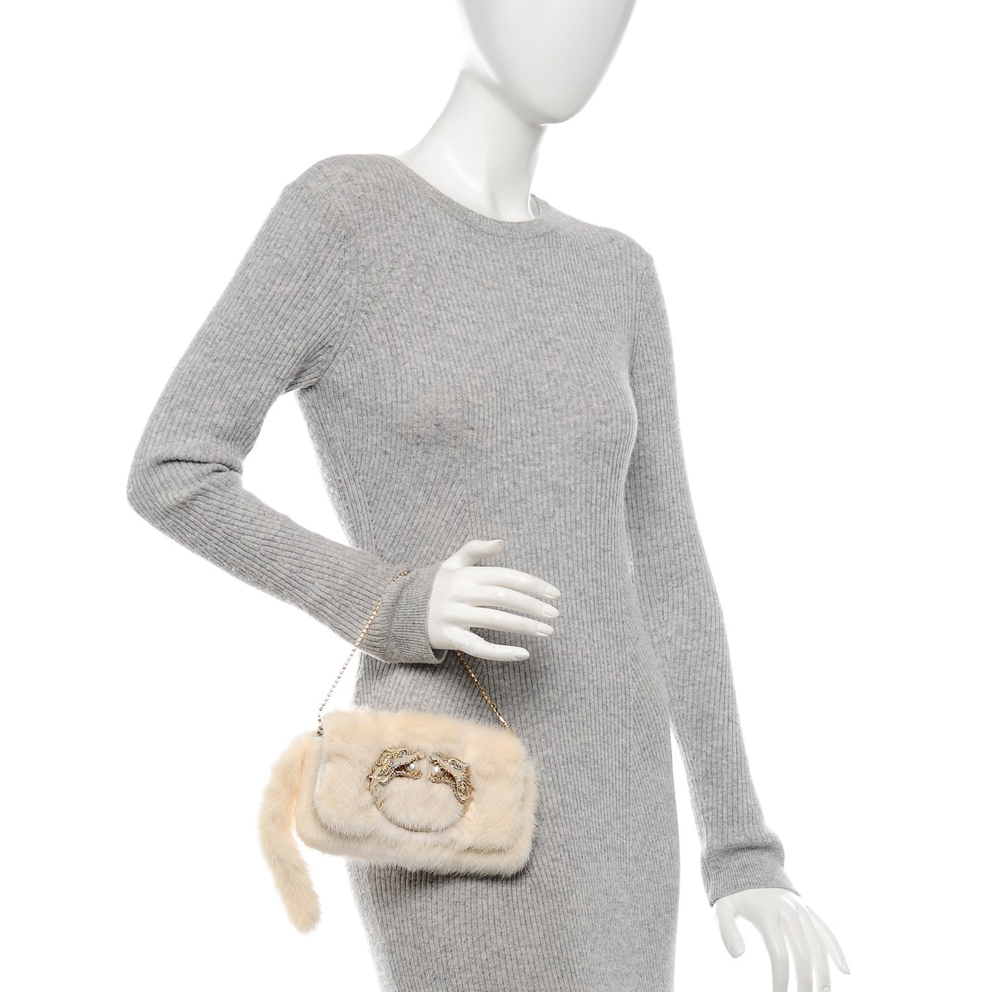 Mink Jewel Dragon Evening Bag