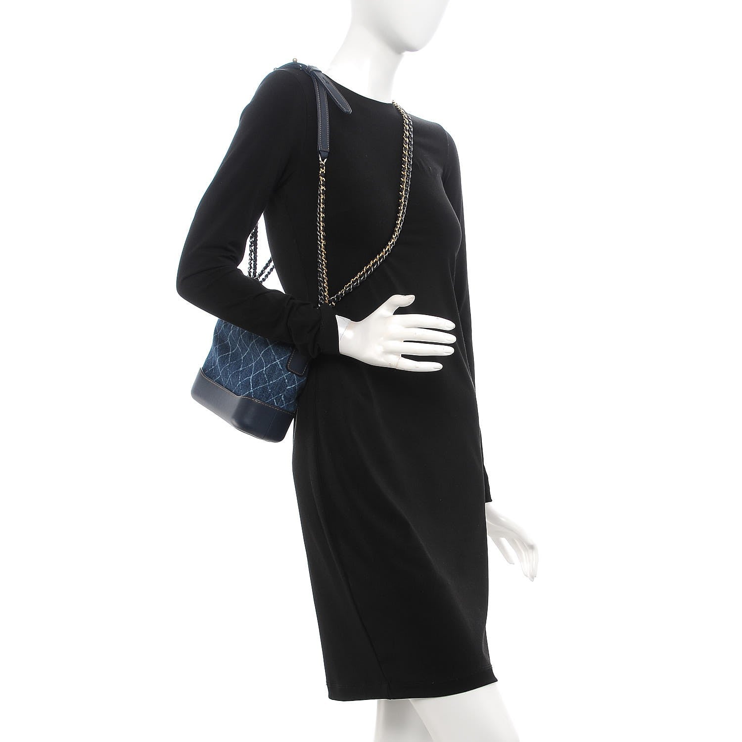 Chanel Denim Calfskin Small Gabrielle Hobo Blue 3 of 8