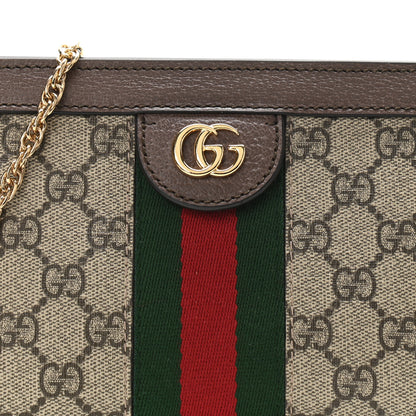Gucci GG Supreme Monogram Textured Dollar Calfskin Web Mini Ophidia Chain Shoulder Bag Beige Ebony New Acero 8 of 11