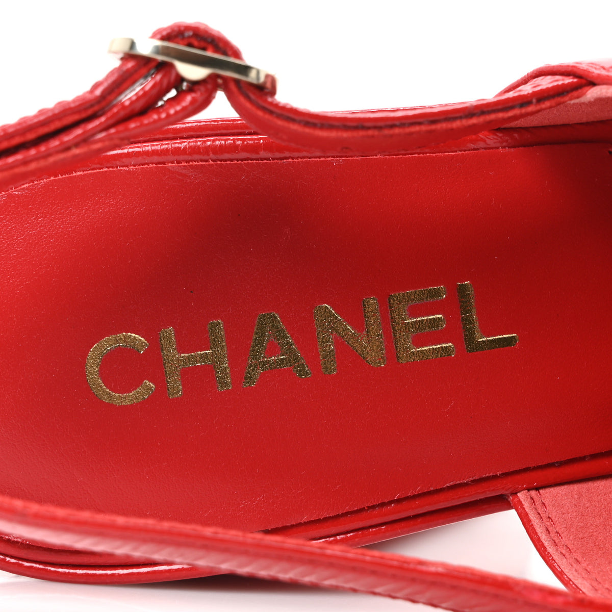 Crumpled Patent Lambskin Platform Sandals 39.5 Red