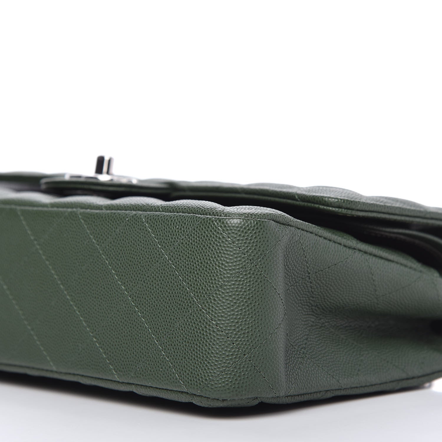 Chanel Caviar Quilted Medium Double Flap Dark Green 7 of 11