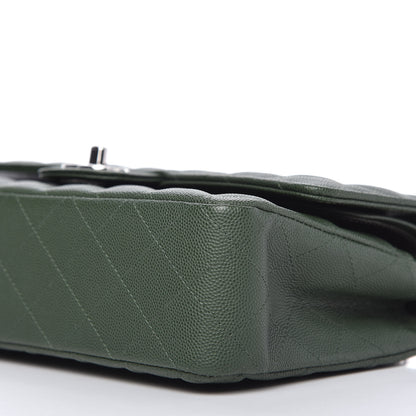 Chanel Caviar Quilted Medium Double Flap Dark Green 7 of 11