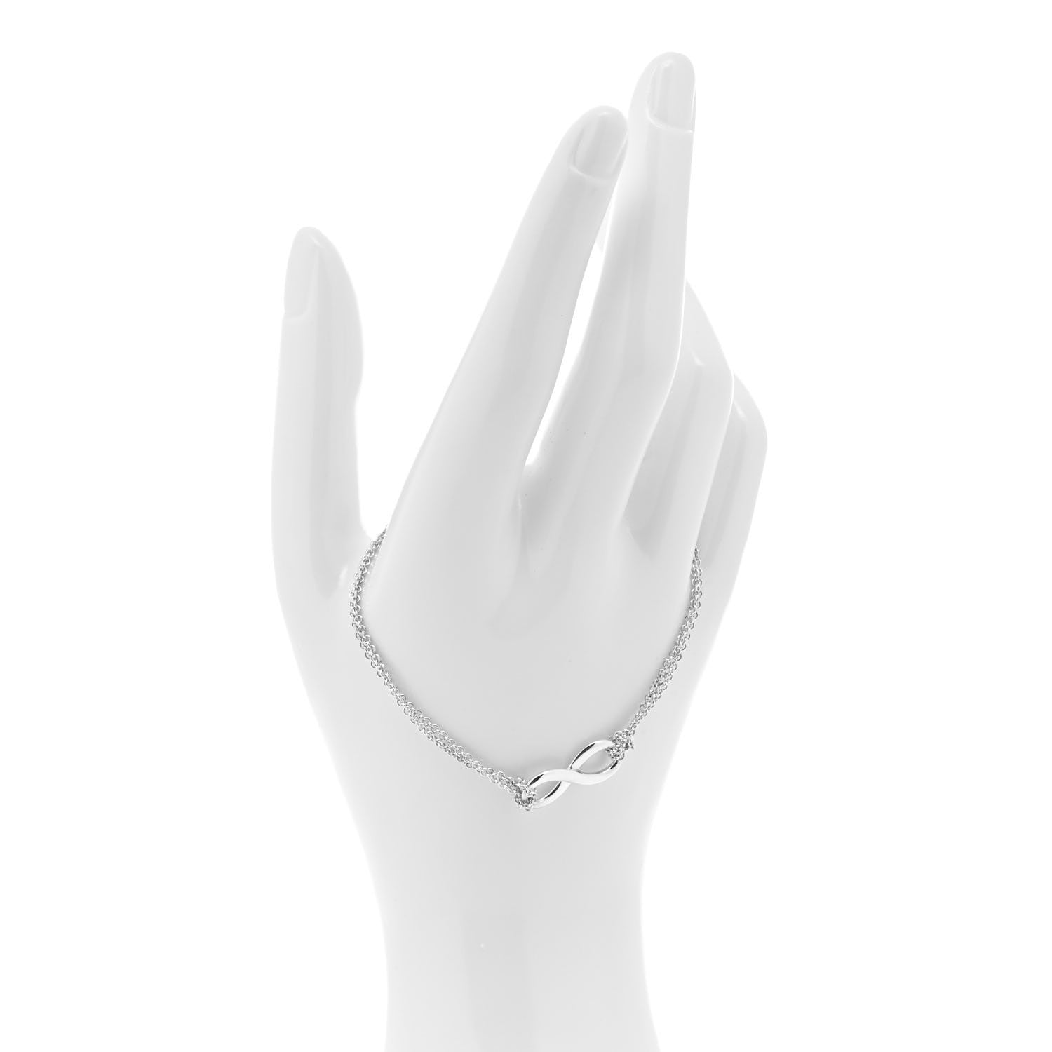 Tiffany Sterling Silver Infinity Double Chain Bracelet 2 of 5