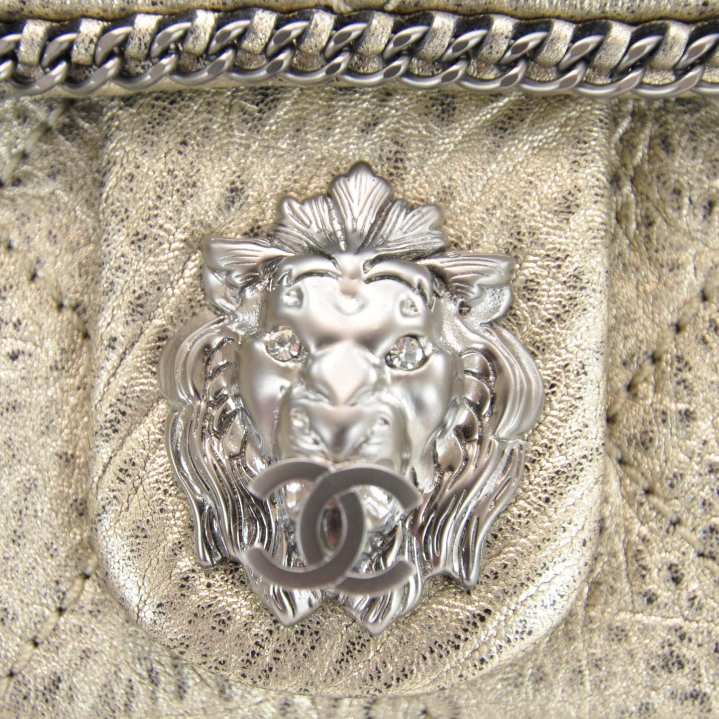 Leather Medium Leo Lion Flap Metallic