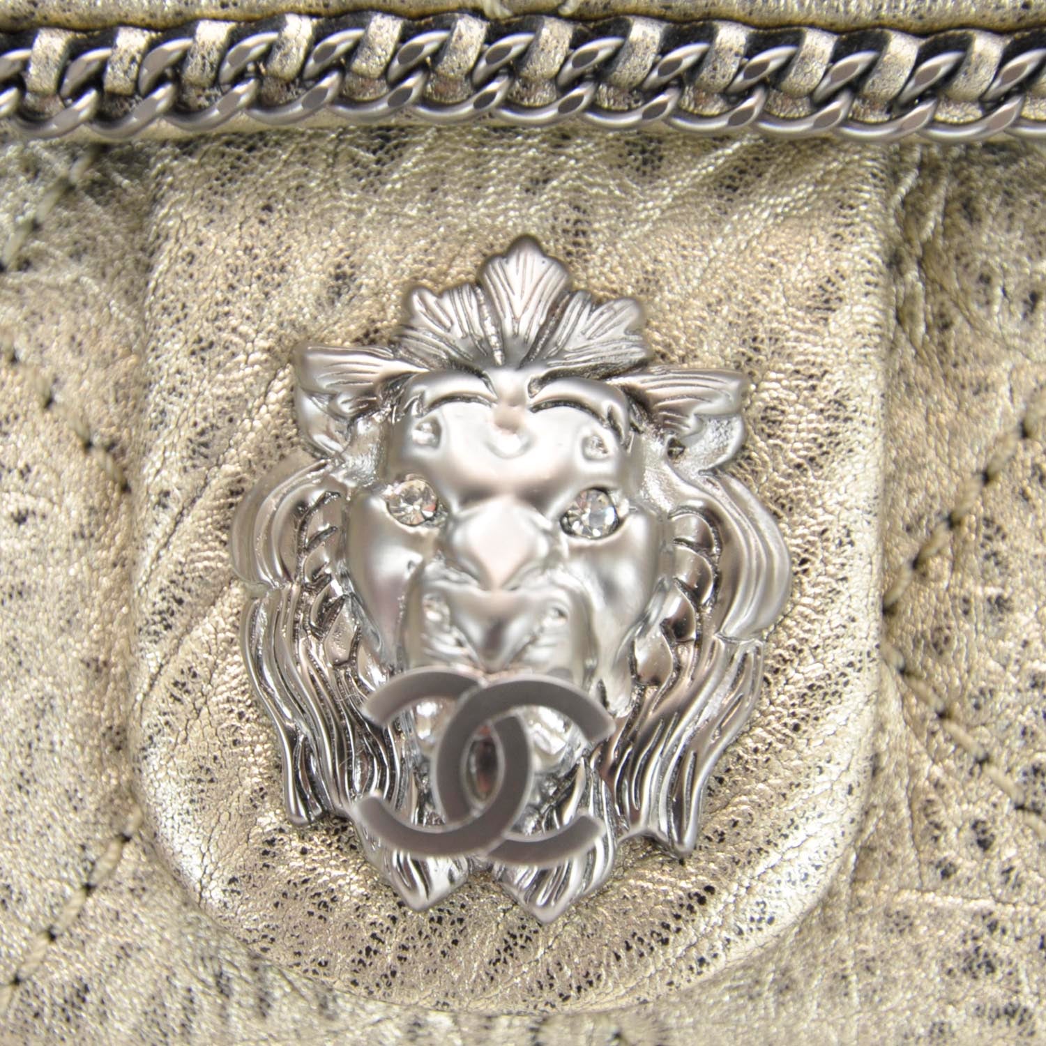 Chanel Leather Medium Leo Lion Flap Metallic 8 of 10