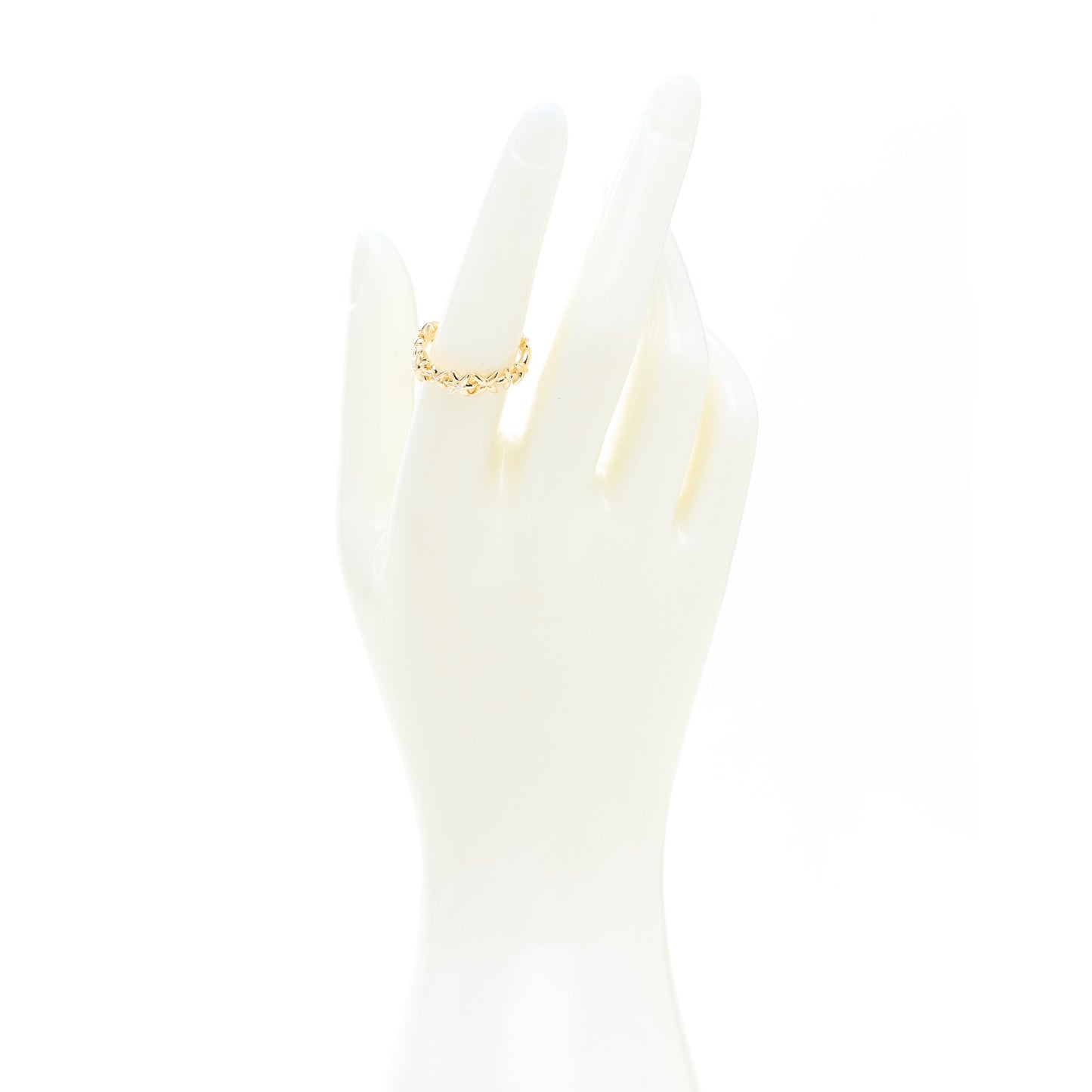 18K Yellow Gold Diamond Starburst Constellation Ring 54 7