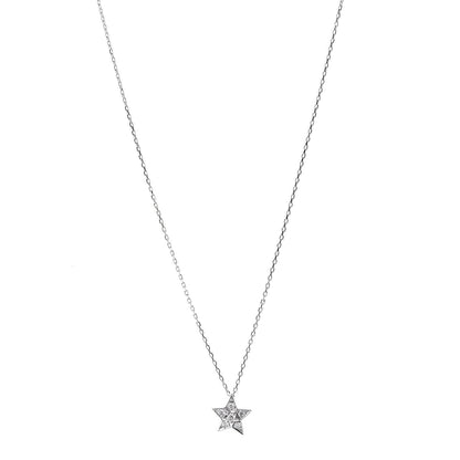 Chanel 18K White Gold Diamond Small Comete Geode Pendant Necklace 1 of 6