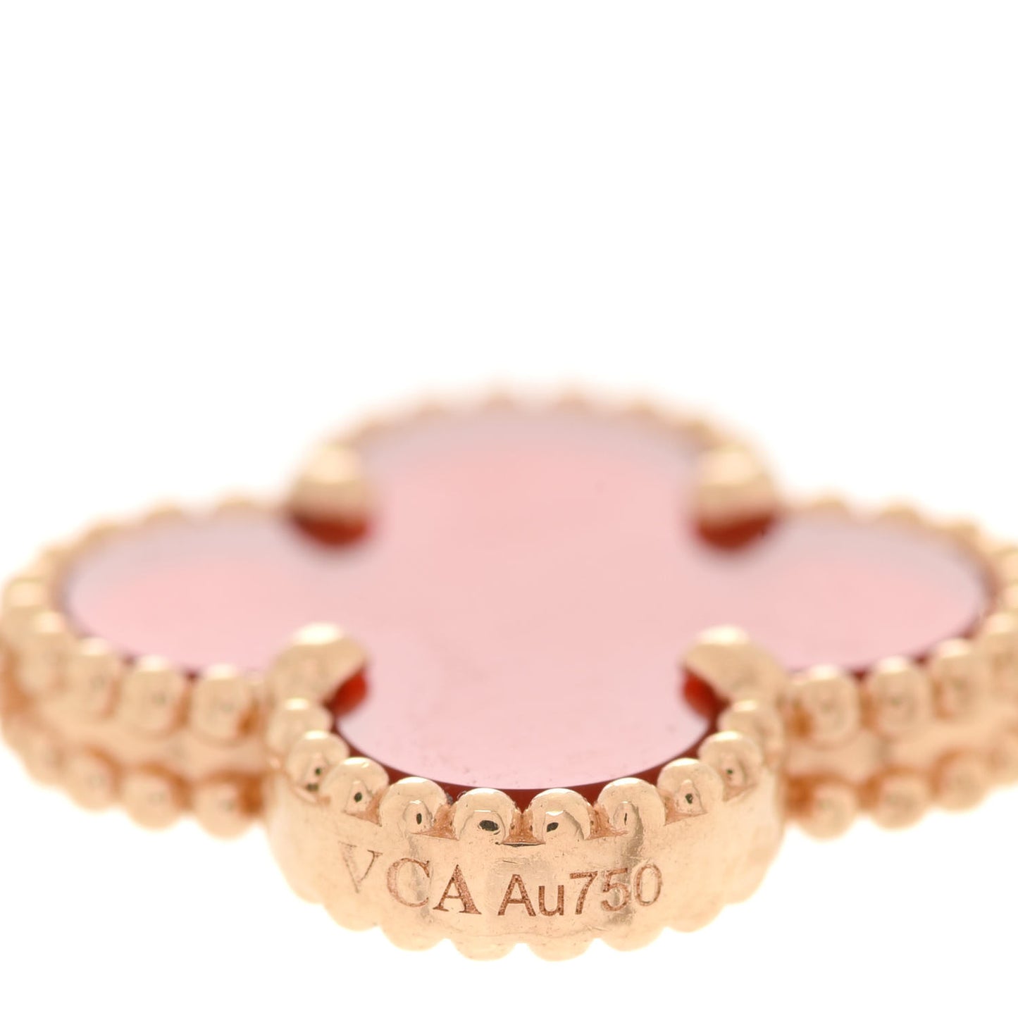 18K Yellow Gold Carnelian 5 Motifs Vintage Alhambra Bracelet