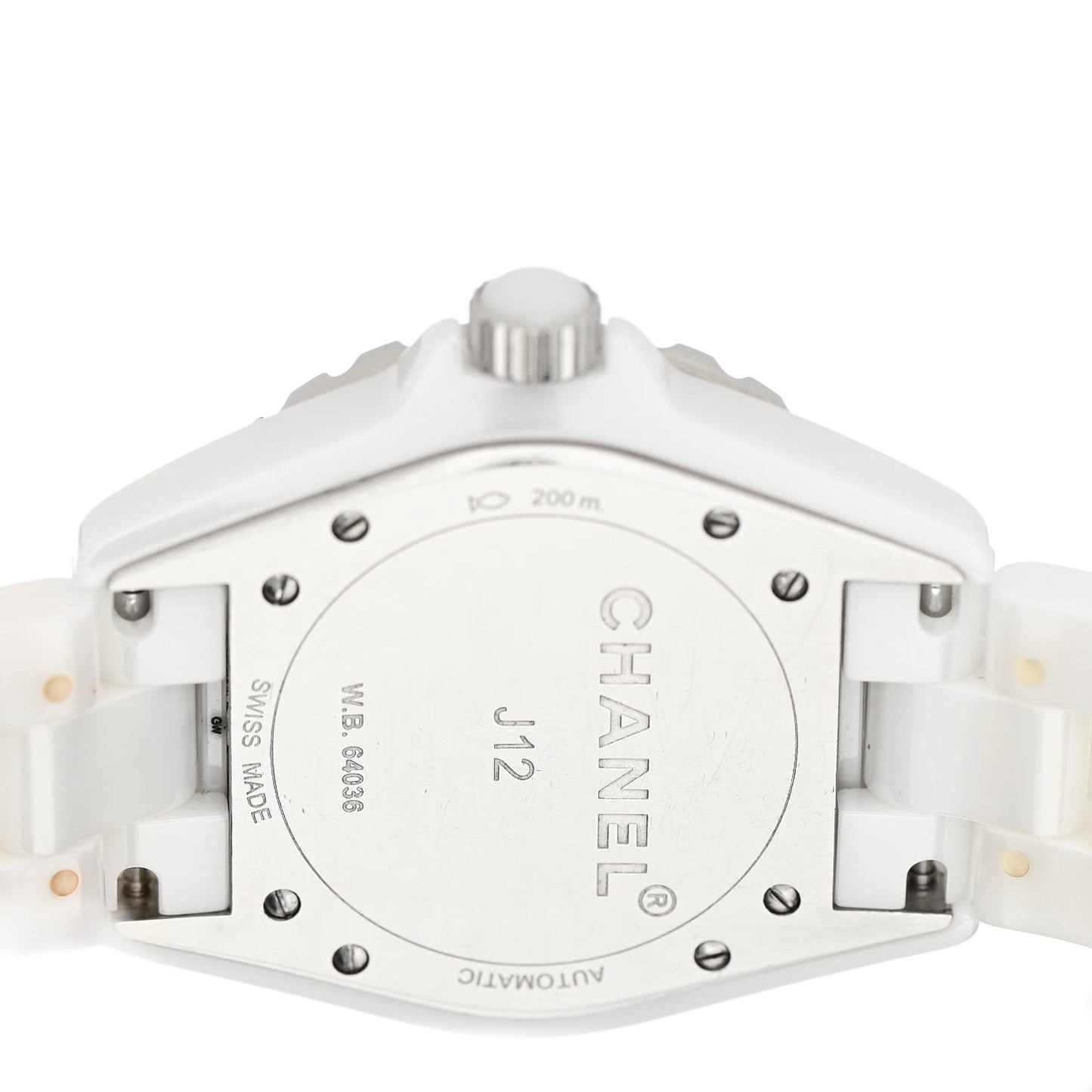 Stainless Steel Ceramic Diamond 38mm J12 Automatic Watch White