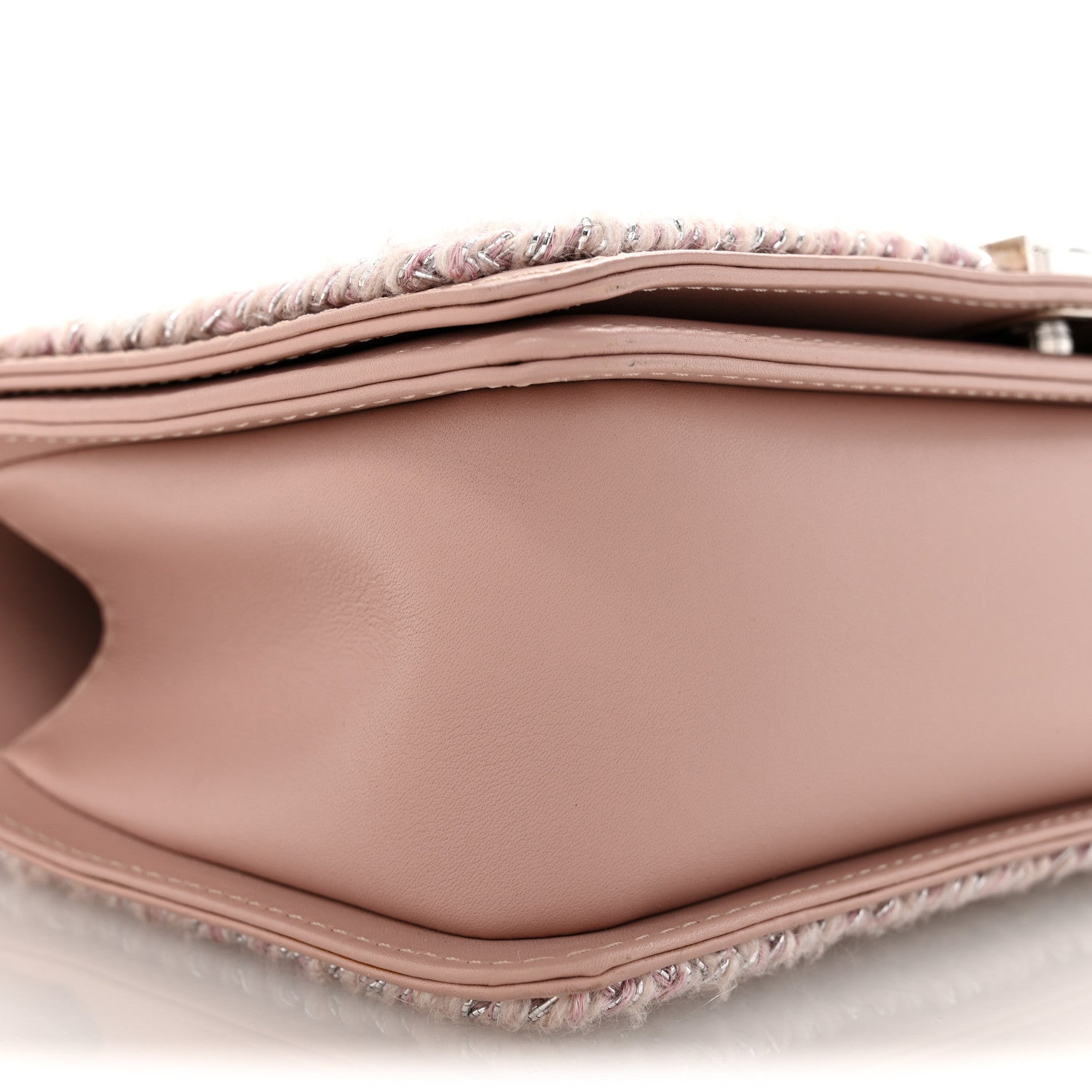 Chanel Calfskin Chevron Tweed Medium Boy Flap Pink 9 of 10