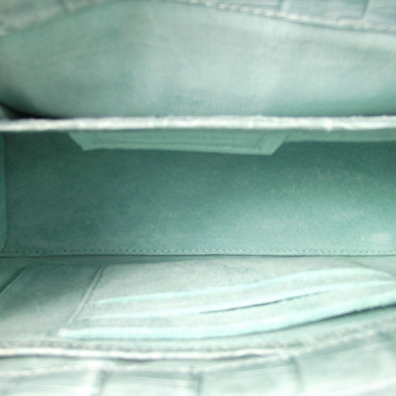Nancy Gonzalez Crocodile Flap Clutch Seafoam 8 of 8