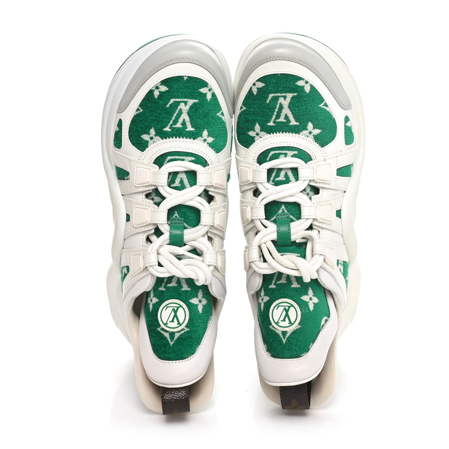 Jacquard Velvet Monogram LV Archlight Sneakers 39.5 White Vert