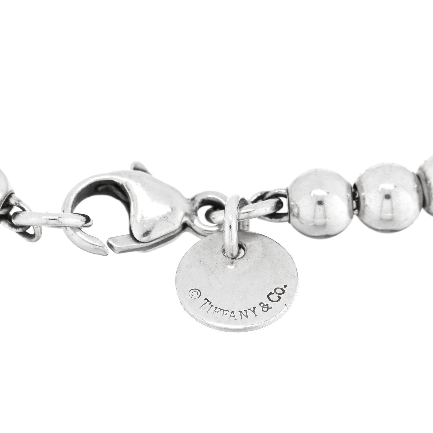 Tiffany Sterling Silver 4mm Bow Bead Bracelet 3 of 4