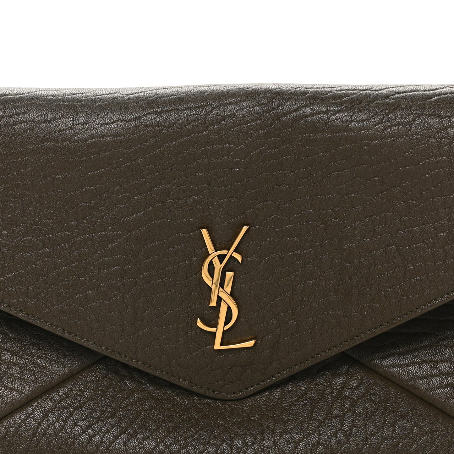 Grained Lambskin Large Cassandre Envelope Pouch Light Musk