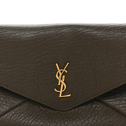 Saint Laurent Grained Lambskin Large Cassandre Envelope Pouch Light Musk 16 of 16
