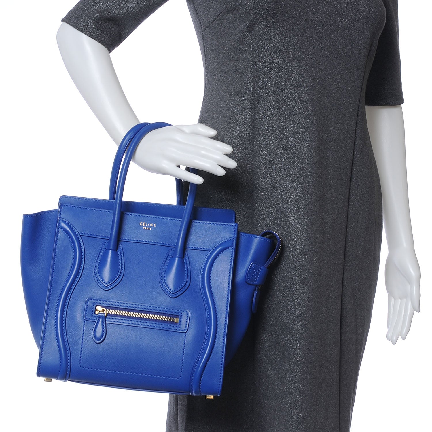 Celine Smooth Calfskin Micro Luggage Bag Cobalt Royal Blue 2 of 8