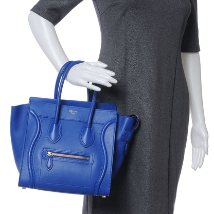 Celine Smooth Calfskin Micro Luggage Bag Cobalt Royal Blue 2 of 8