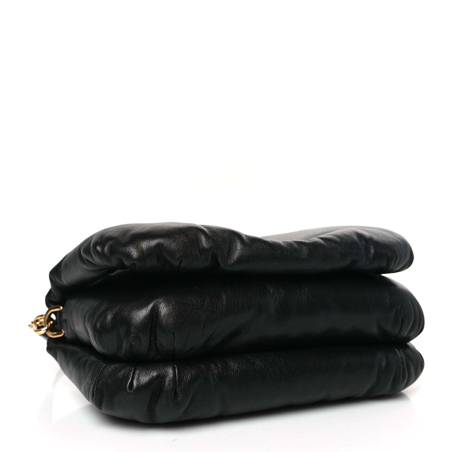 Shiny Nappa Lambskin Mini Goya Puffer Bag Black
