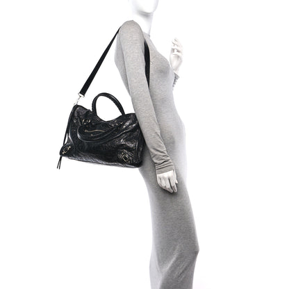 Balenciaga Agneau Arena Silver Hardware Medium Le City Black 2 of 10