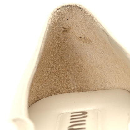 Miu Miu Patent Chain Pearl Mary Jane Pumps 37 Avorio Black 9 of 9