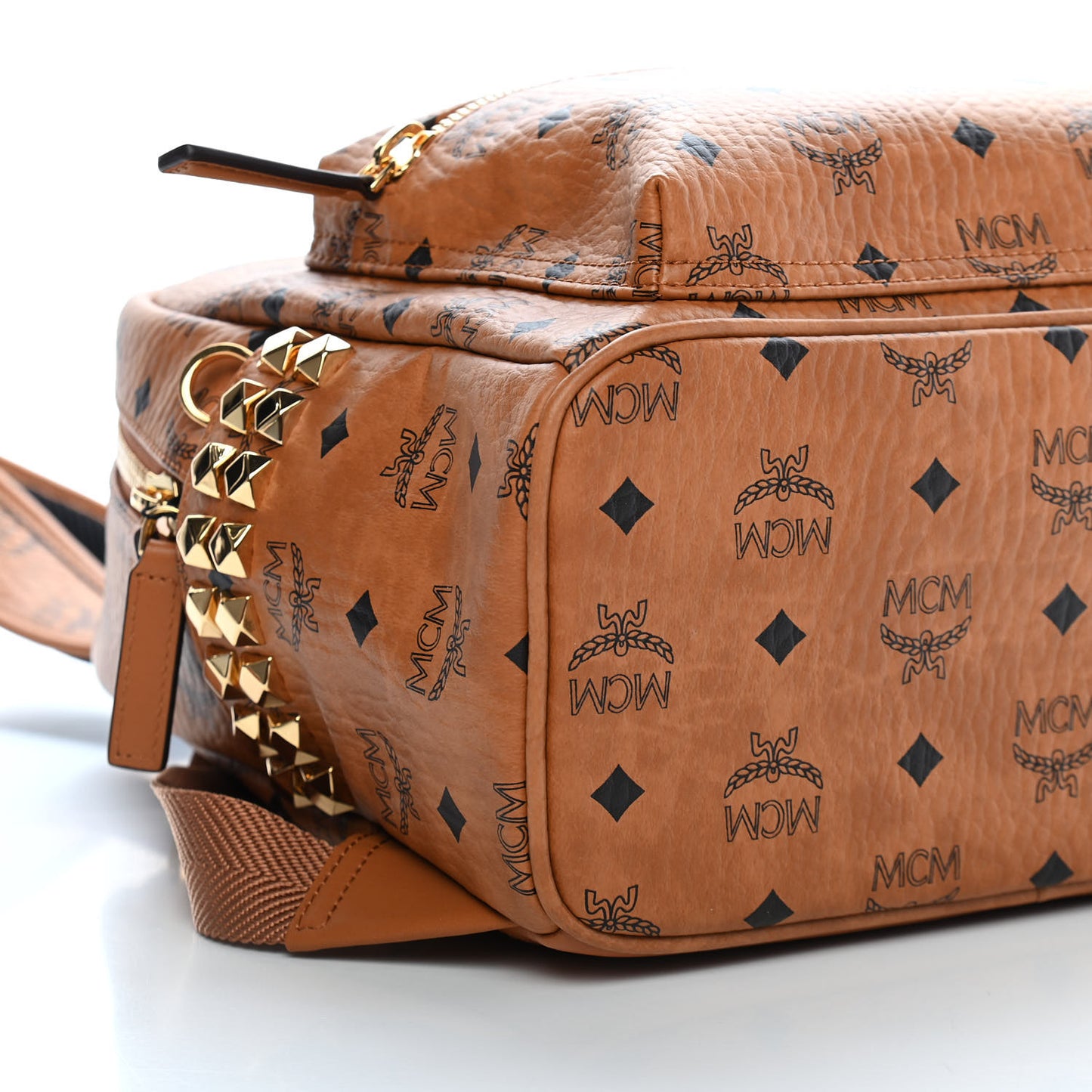 Visetos Small Side Stud Stark Backpack Cognac