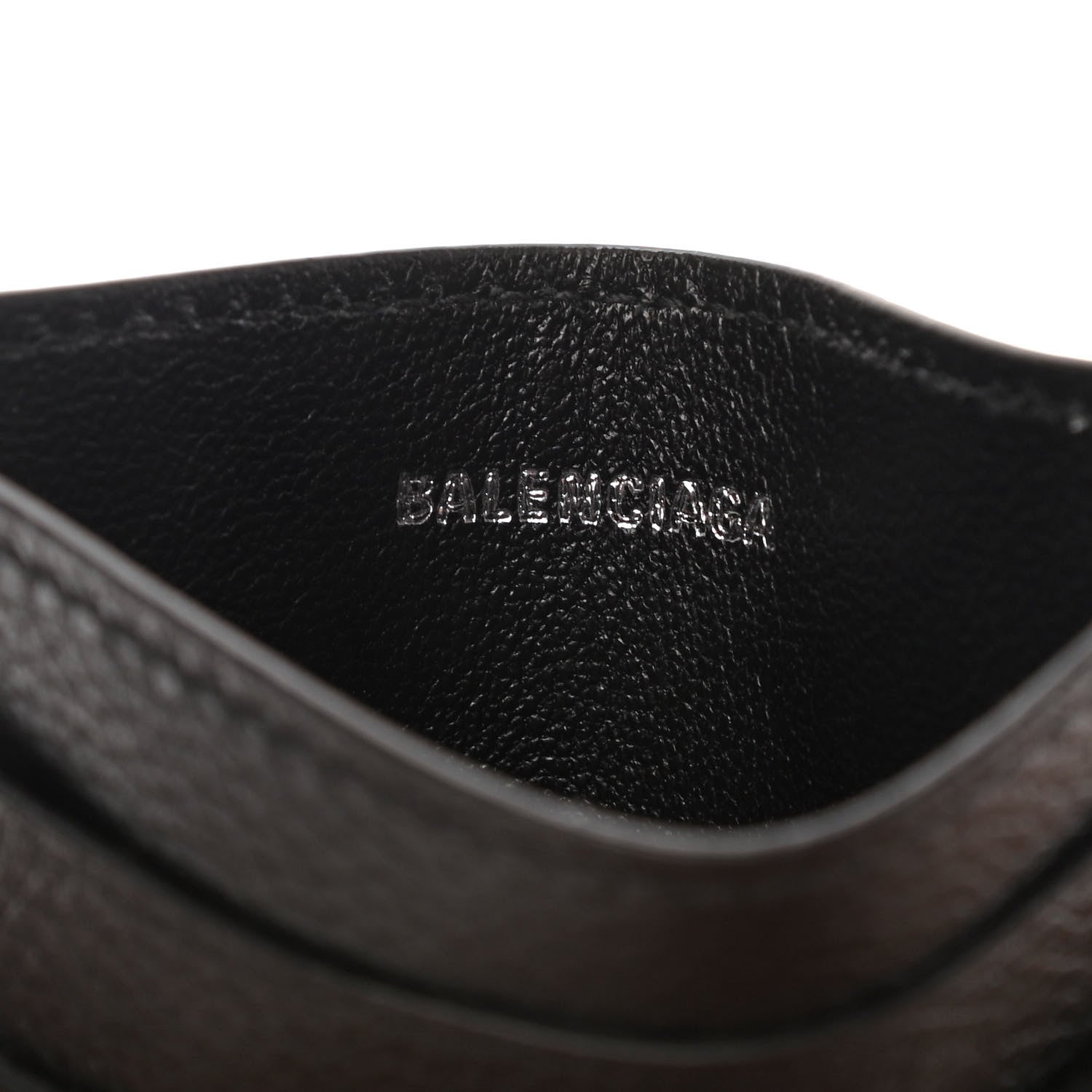 Balenciaga Grained Calfskin BB Card Holder Black 5 of 6