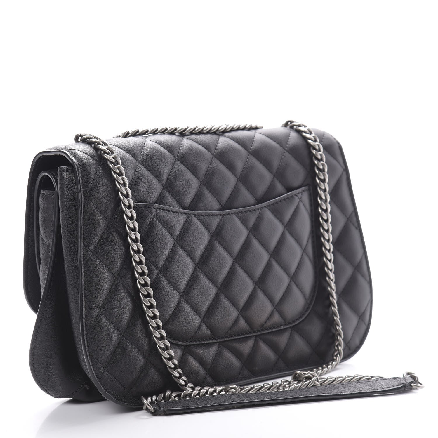 Chanel Lambskin Quilted Large Natural CC Flap Black 2 of 10