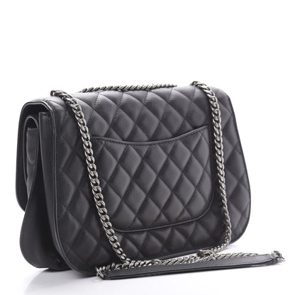 Chanel Lambskin Quilted Large Natural CC Flap Black 2 of 10