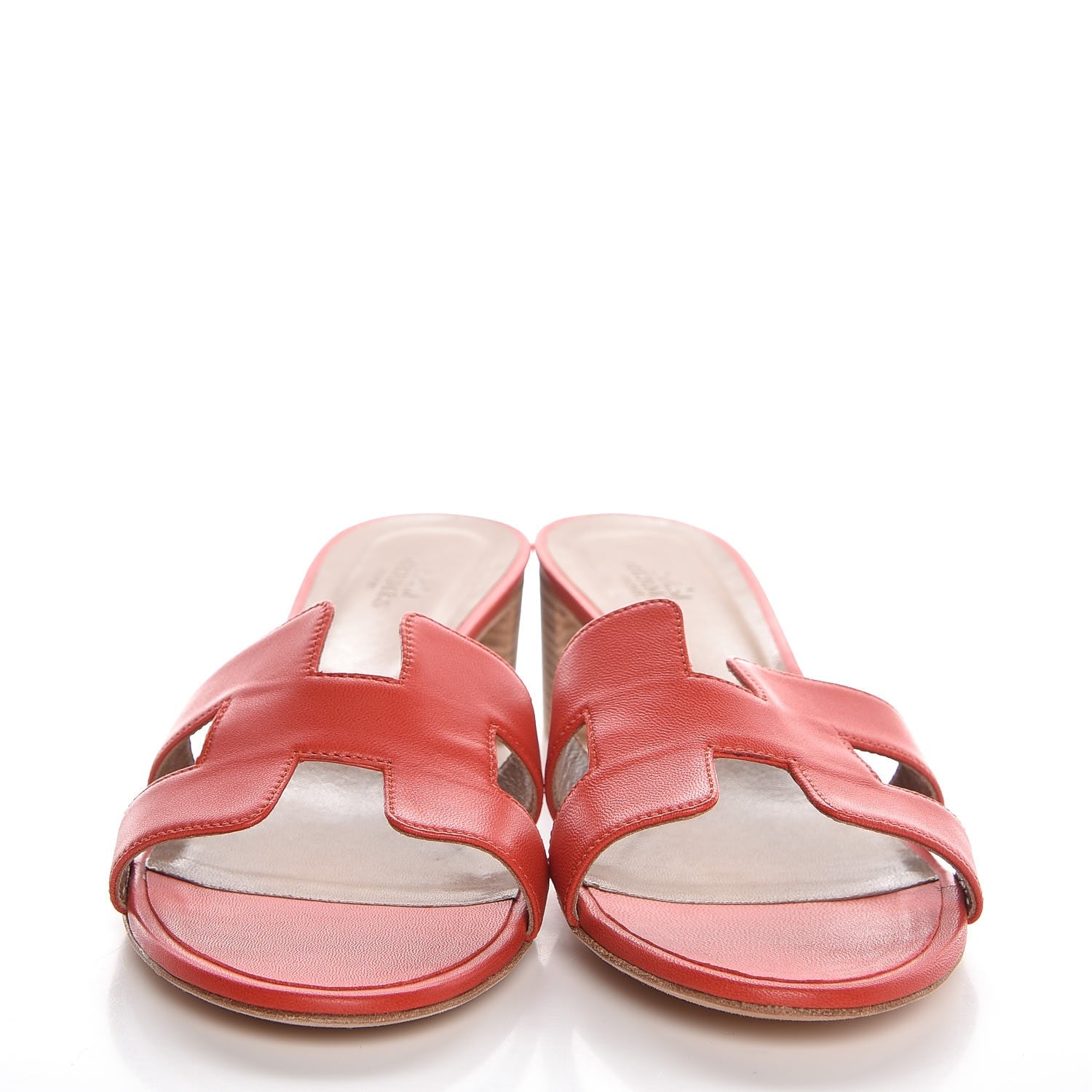 Hermes Nappa Oasis Sandals 40.5 Rouge Orange 2 of 9