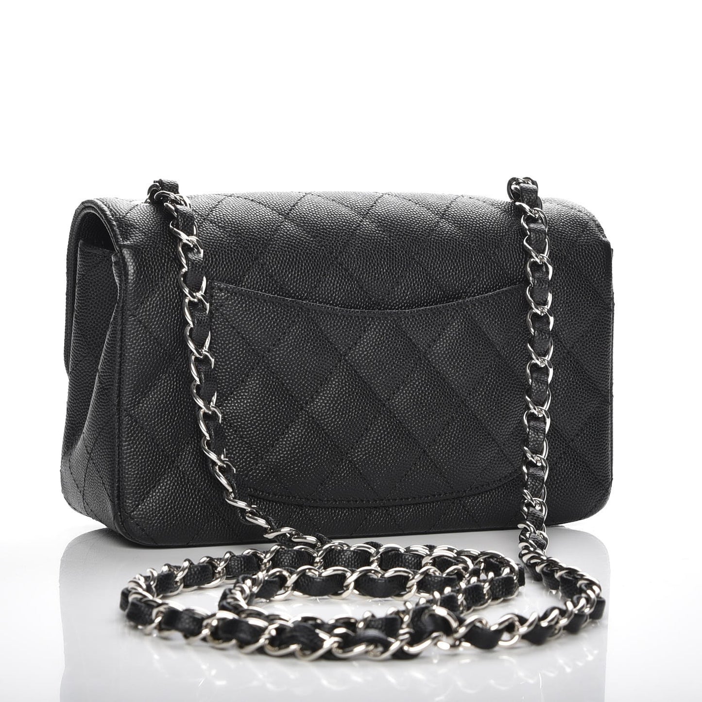 Caviar Quilted Mini Rectangular Flap Black