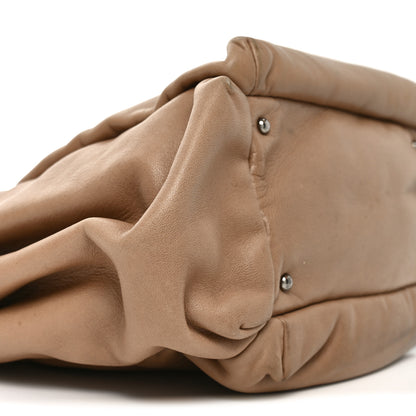 Chanel Lambskin Lax Accordion Hobo Beige 9 of 11