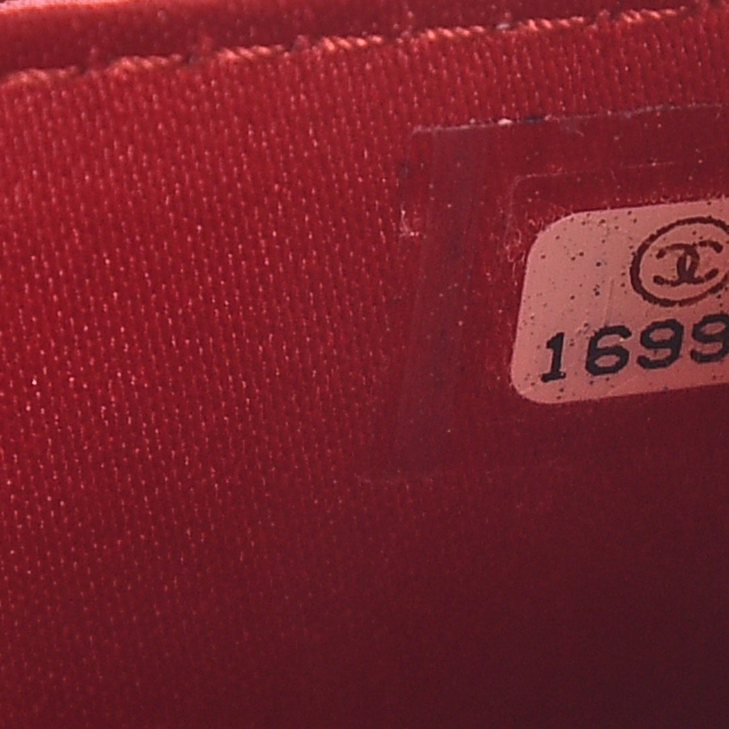 Lambskin Camellia Embossed Wallet On Chain WOC Dark Red