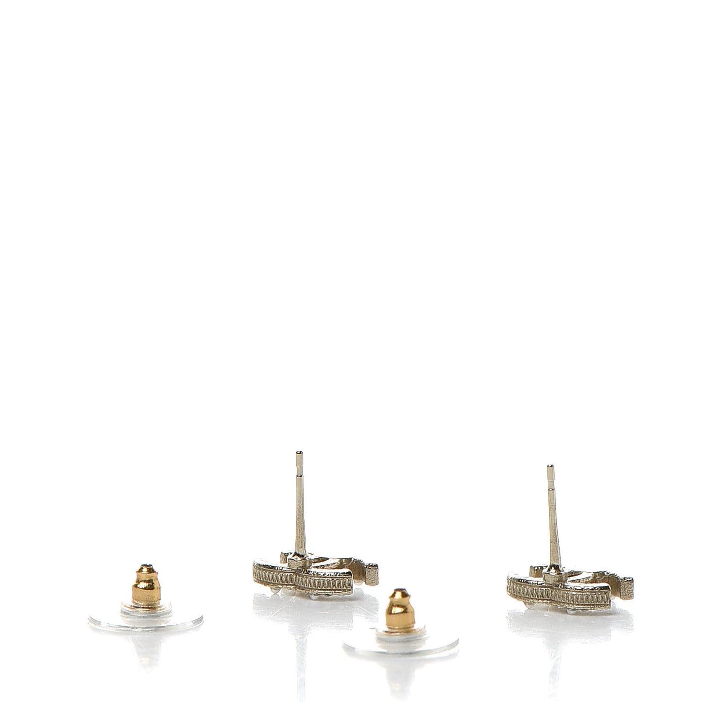 Pearl Crystal CC Earrings Gold