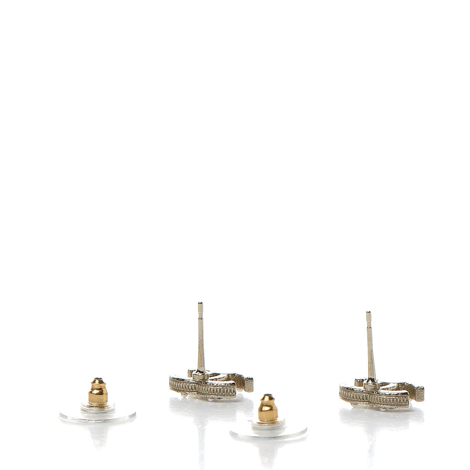Chanel Pearl Crystal CC Earrings Gold 3 of 5