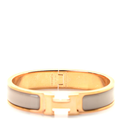 Hermes Enamel Narrow Clic Clac H Bracelet PM Marron Glace 3 of 5