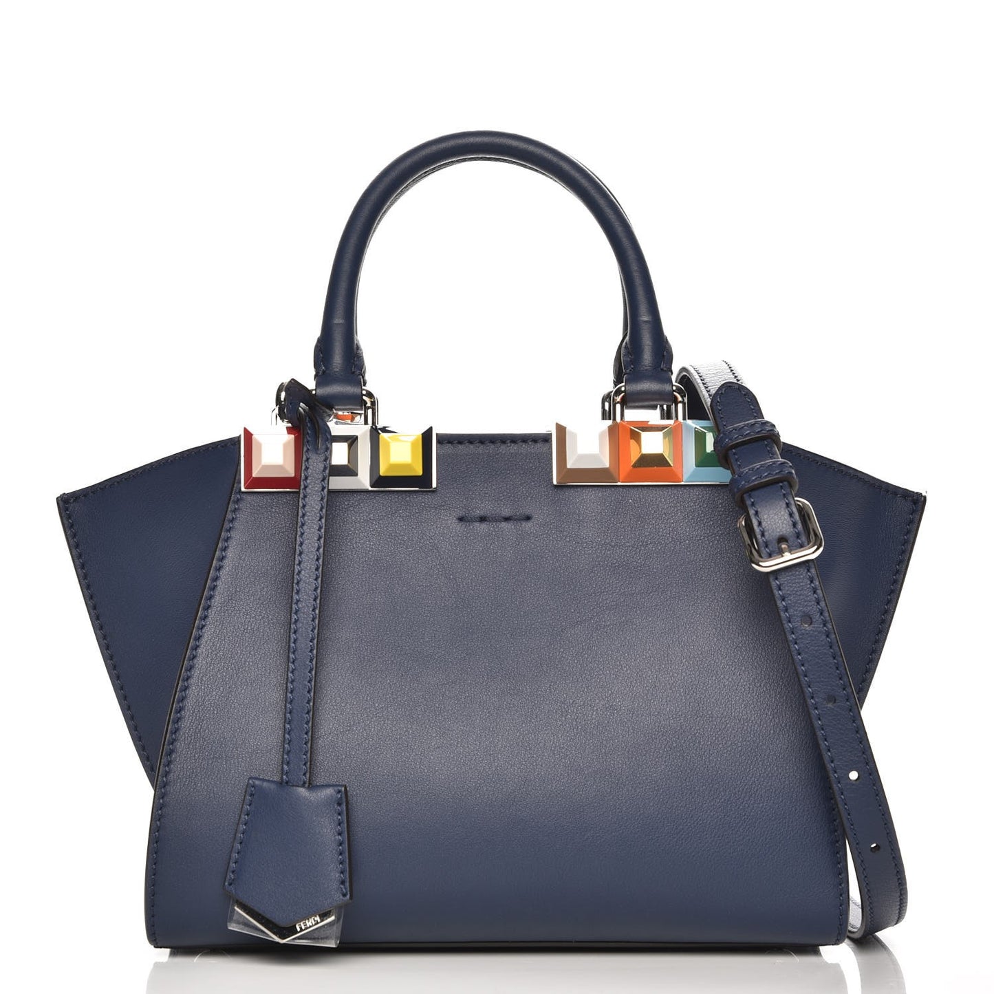 Vitello Dolce Studded Mini 3Jours Tote Blueberry Multicolor