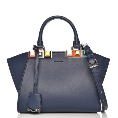 Fendi Vitello Dolce Studded Mini 3Jours Tote Blueberry Multicolor 1 of 8