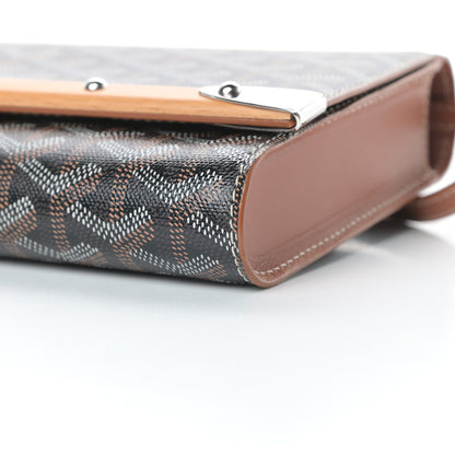 Goyard Goyardine Monte Carlo Bois Clutch With Strap Black Gold 10 of 11