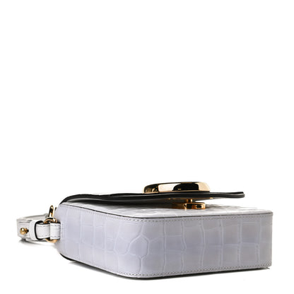 Chloe Calfskin Crocodile Embossed Mini C Double Carry Brilliant White 4 of 12