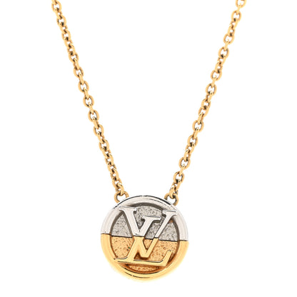 Louis Vuitton Metal L to V Necklace Gold Silver 4 of 7